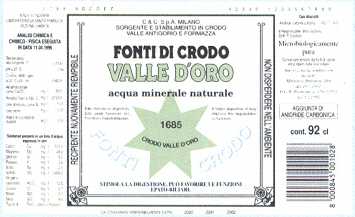 Acqua Minerale Fonti Di Crodo Valle D'Oro