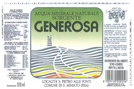 Acqua Minerale Generosa