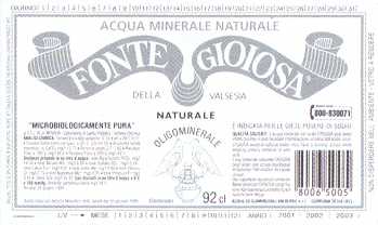 Acqua Minerale Gioiosa Della Valsesia