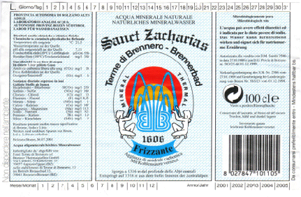 Acqua Minerale Sanct Zacharias