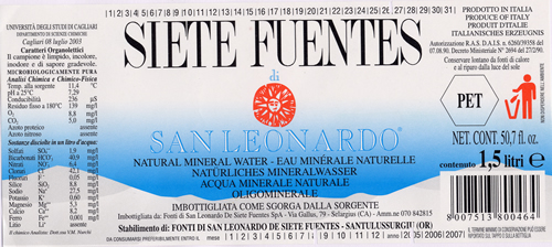 Acqua Minerale Siete Fuentes Di S. Leonardo